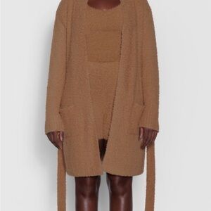 SKIMS Cozy Knit Robe in Tan